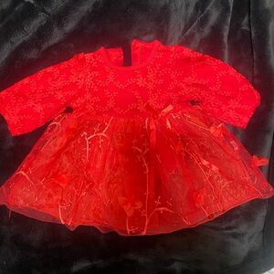 Baby girl red dresss. Perfect for Christmas